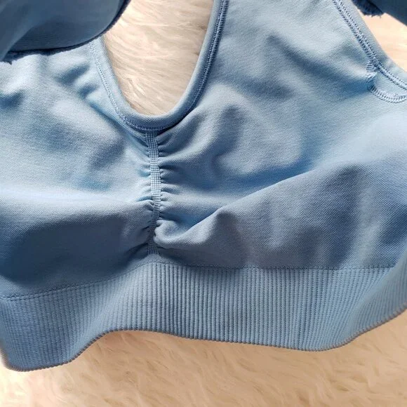 Alphalete Amplify Bra Blue Seamless Longline size S - Picture 8 of 10